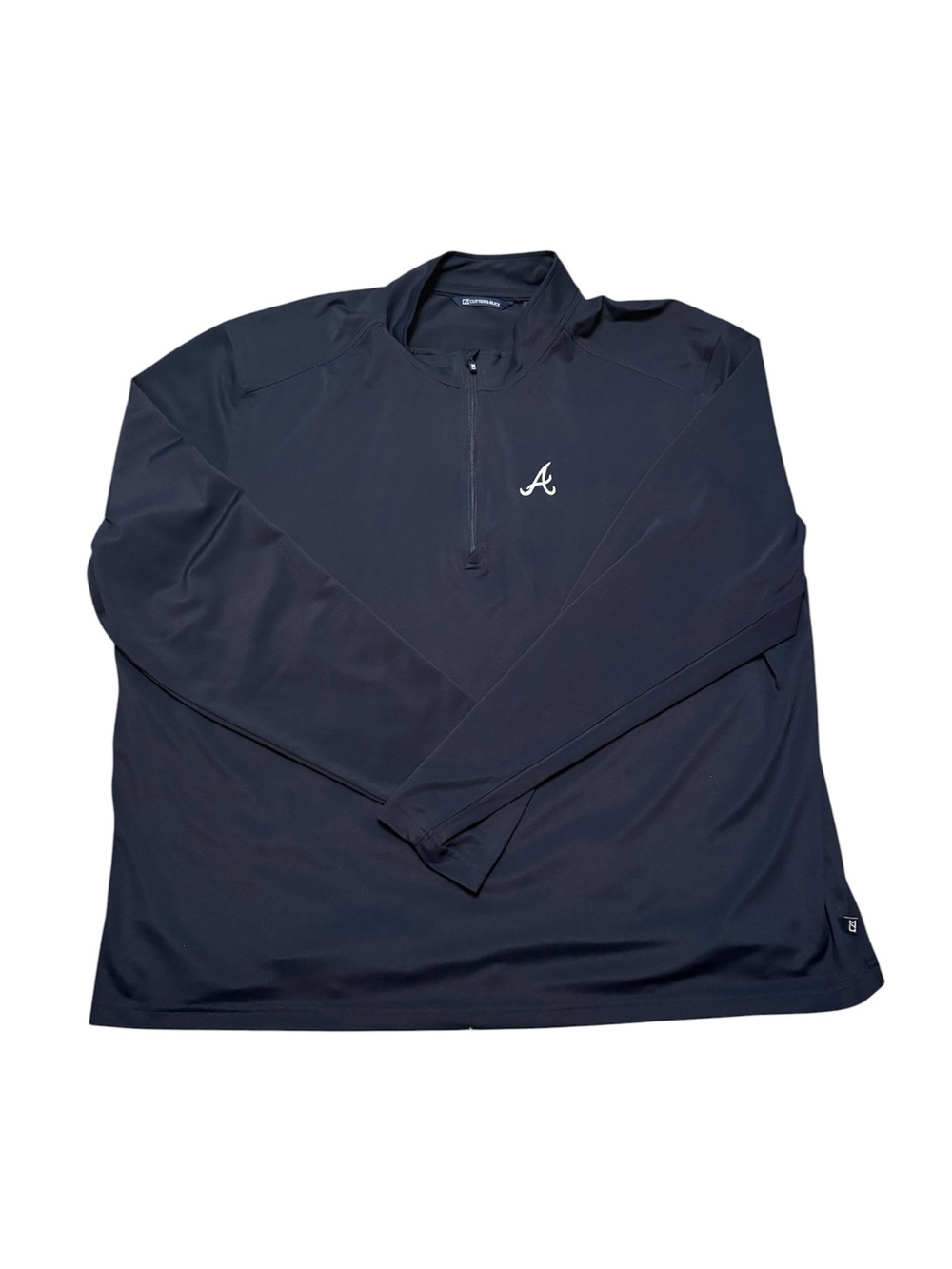 Atlanta Braves Cutter & Buck Navy Quarter-Zip Performance Pullover